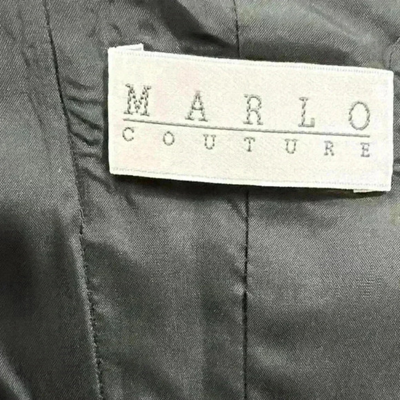 Ultra Rare Vintage Marlo Couture Metallic Two Piece Prom Dress Set - Picture 8 of 8